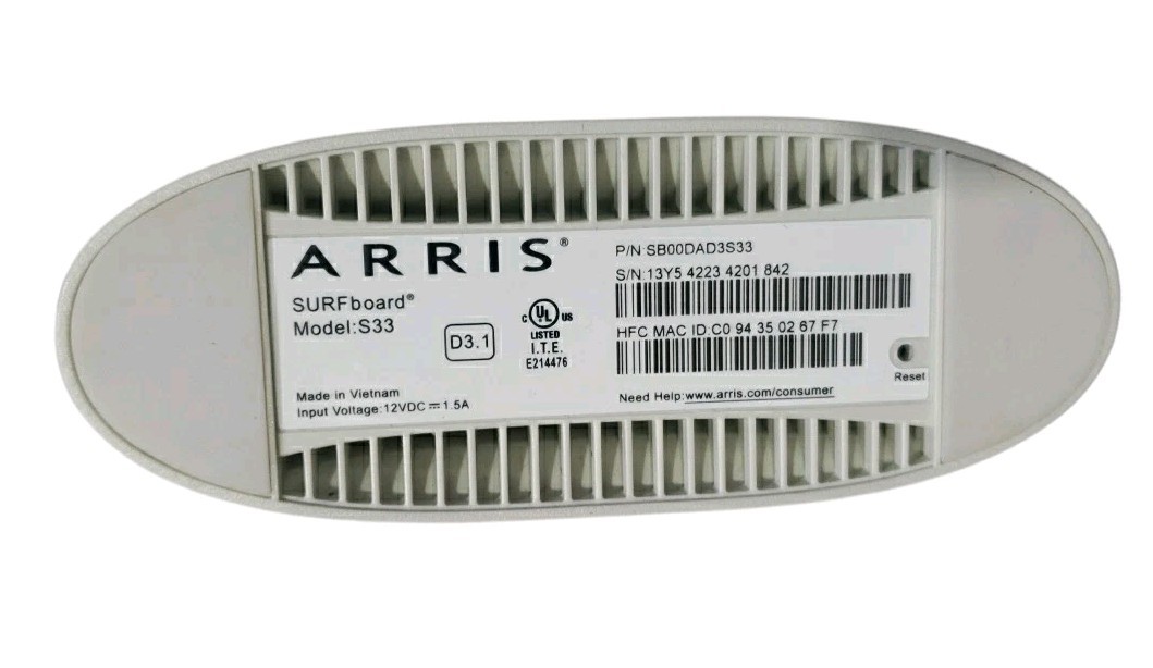 ARRIS SURFboard S33 DOCSIS 3.1 Cable Modem Up to 3.5Gbps, 2.5Gbps 2-Port