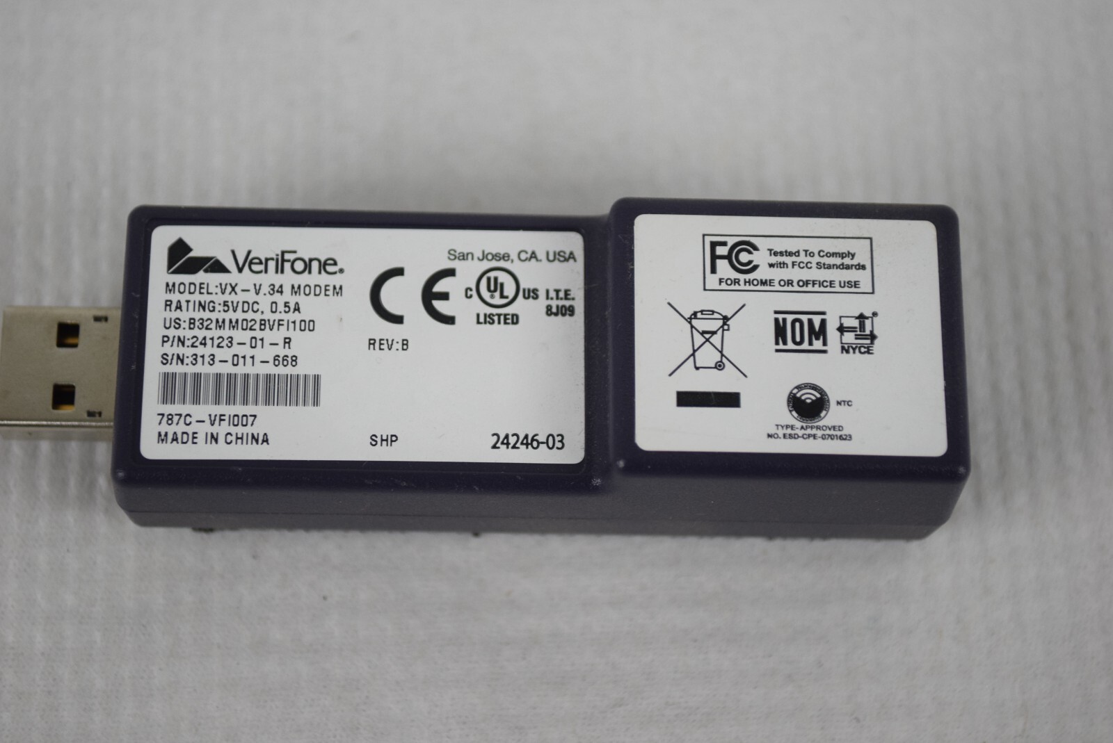 Verifone VX-V.34 Modem Dongle Lot of 5