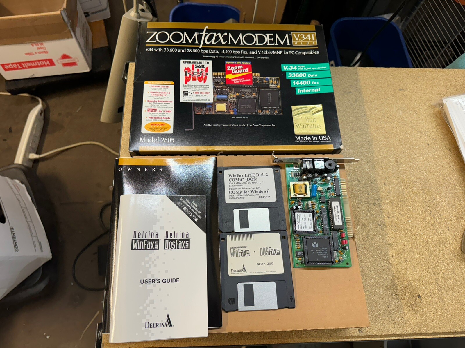 Zoom 2805 Fax Modem V.341 Plus Original Box w/ User Guide & Software