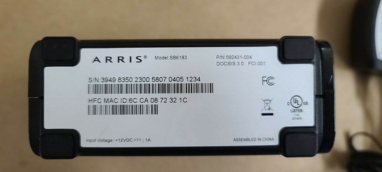 A lot of 10 ARRIS SURFboard SB6183 Cable Modem 16×4 Channels DOCSIS 3.0 – Black