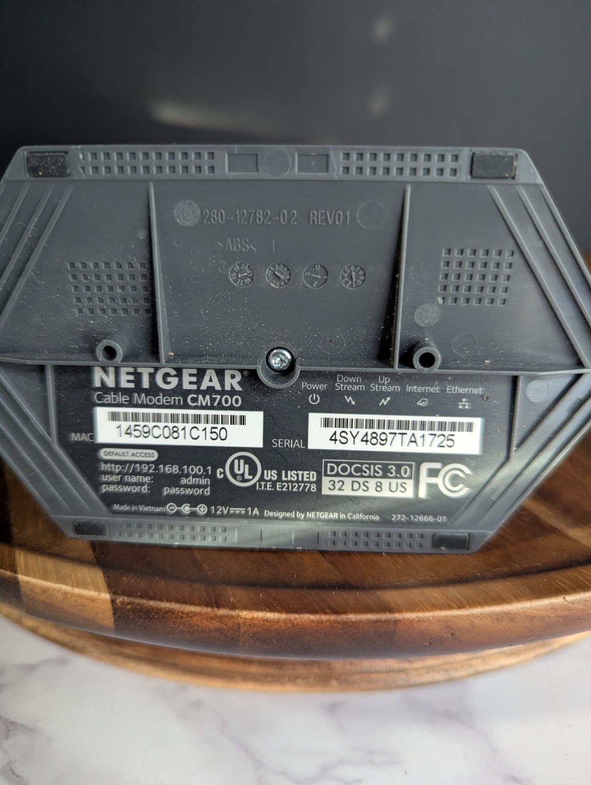 NETGEAR CM700 DOCSIS 3.0 Gigabit Cable Modem Black