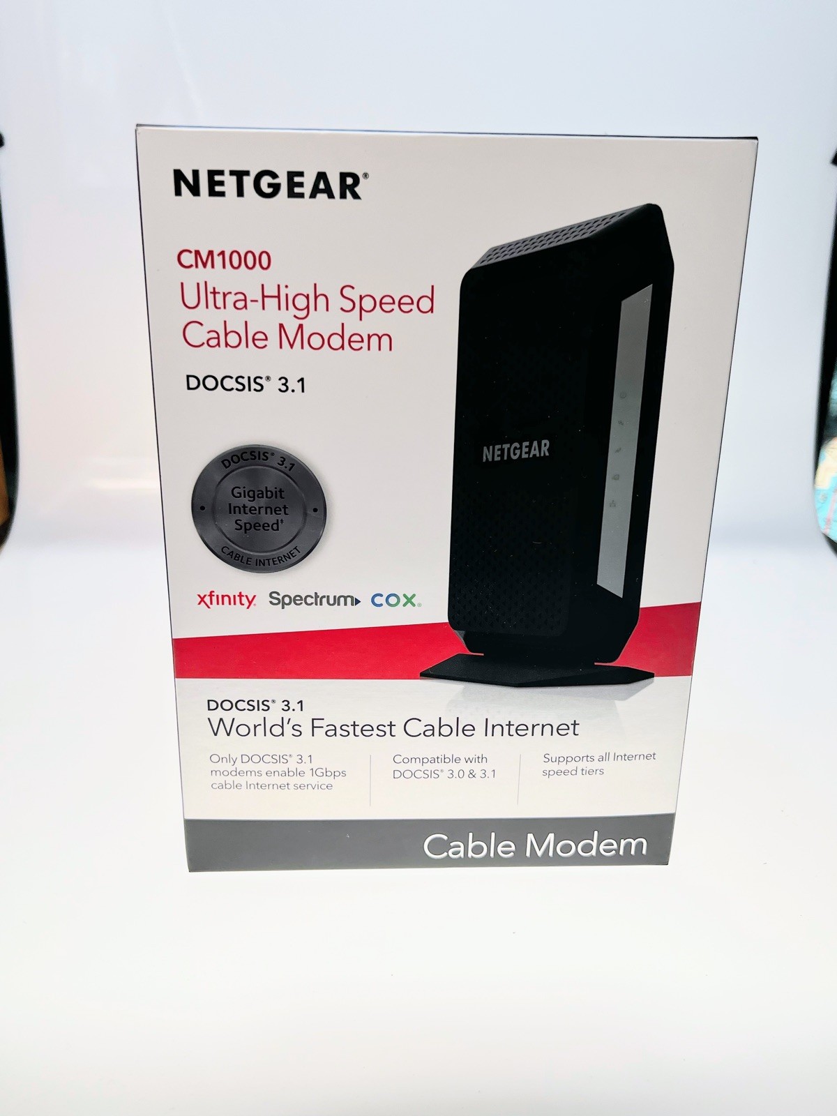 NETGEAR CM1000 DOCSIS 3.1 Ultra High Speed Cable Modem 1 Gbs Open Box