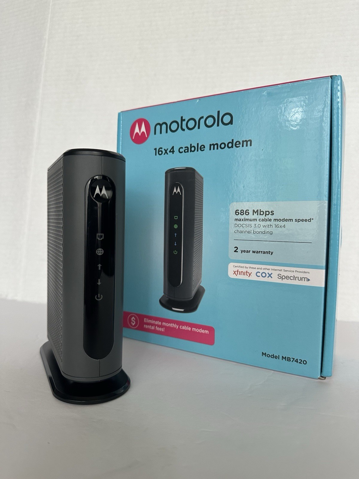 Motorola MB7420 16×4 Cable Modem 686 Mbps DOCSIS 3.0(gray/black)