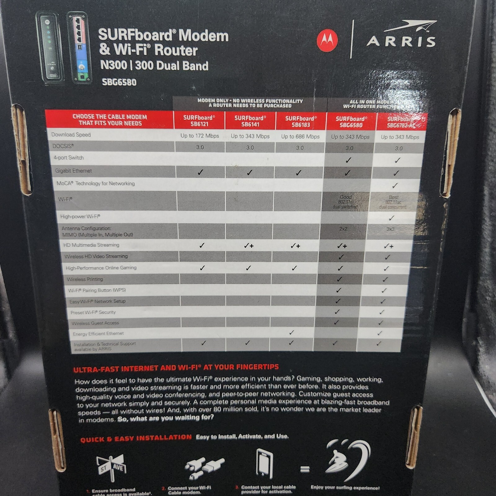 Motorola SBG6580 DOCSIS 3.0 Modem Router Comcast Xfinity