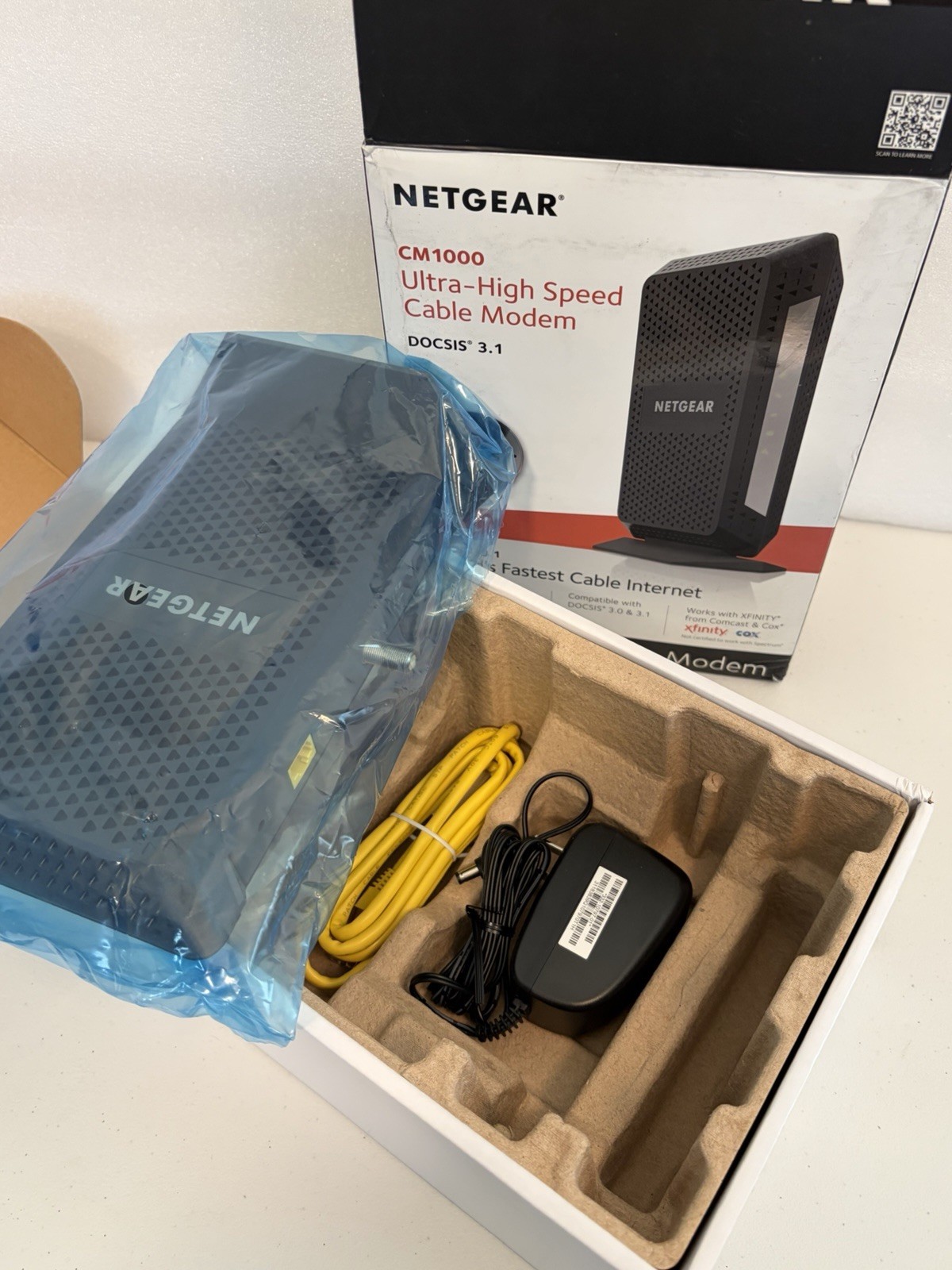 NETGEAR CM1000 DOCSIS 3.1 Cable Modem 1Gbps Ethernet Xfinity Spectrum Cox