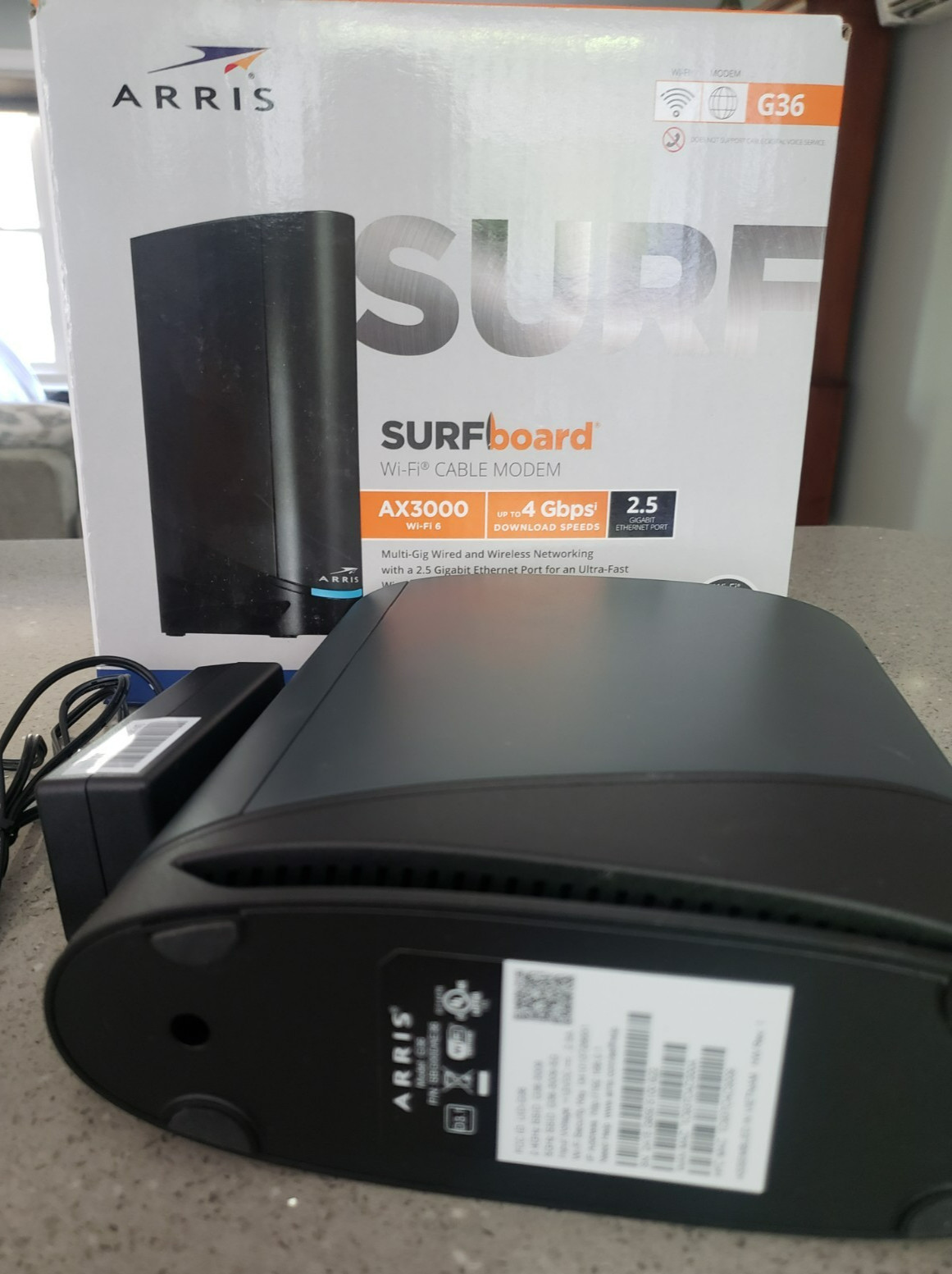 ARRIS Surfboard G36 DOCSIS 3.1 Multi-Gigabit Cable Modem & AX3000 Wi-Fi Router