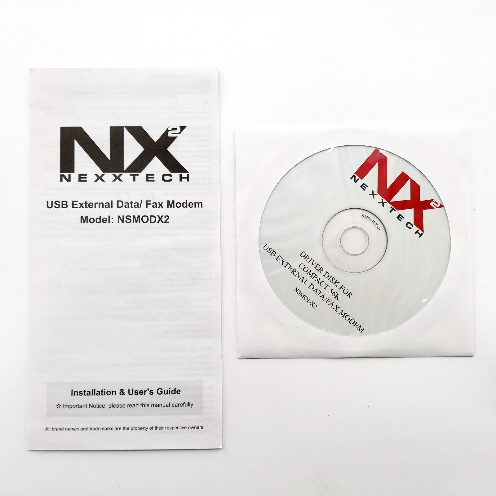 Nexxtech Compact 56K USB External Data/Fax Modem Adapter NSMODX2