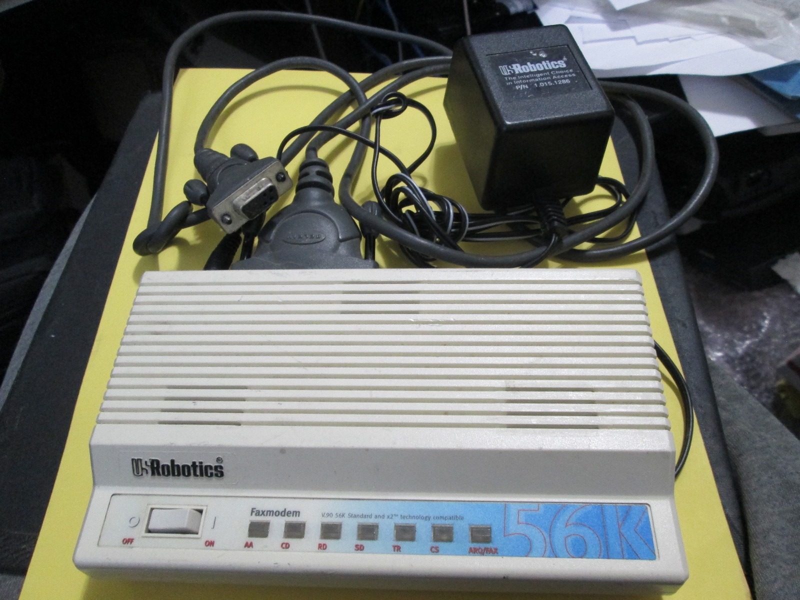 US Robotics 56K FaxModem Model 0701 With Power Adapter And Cable