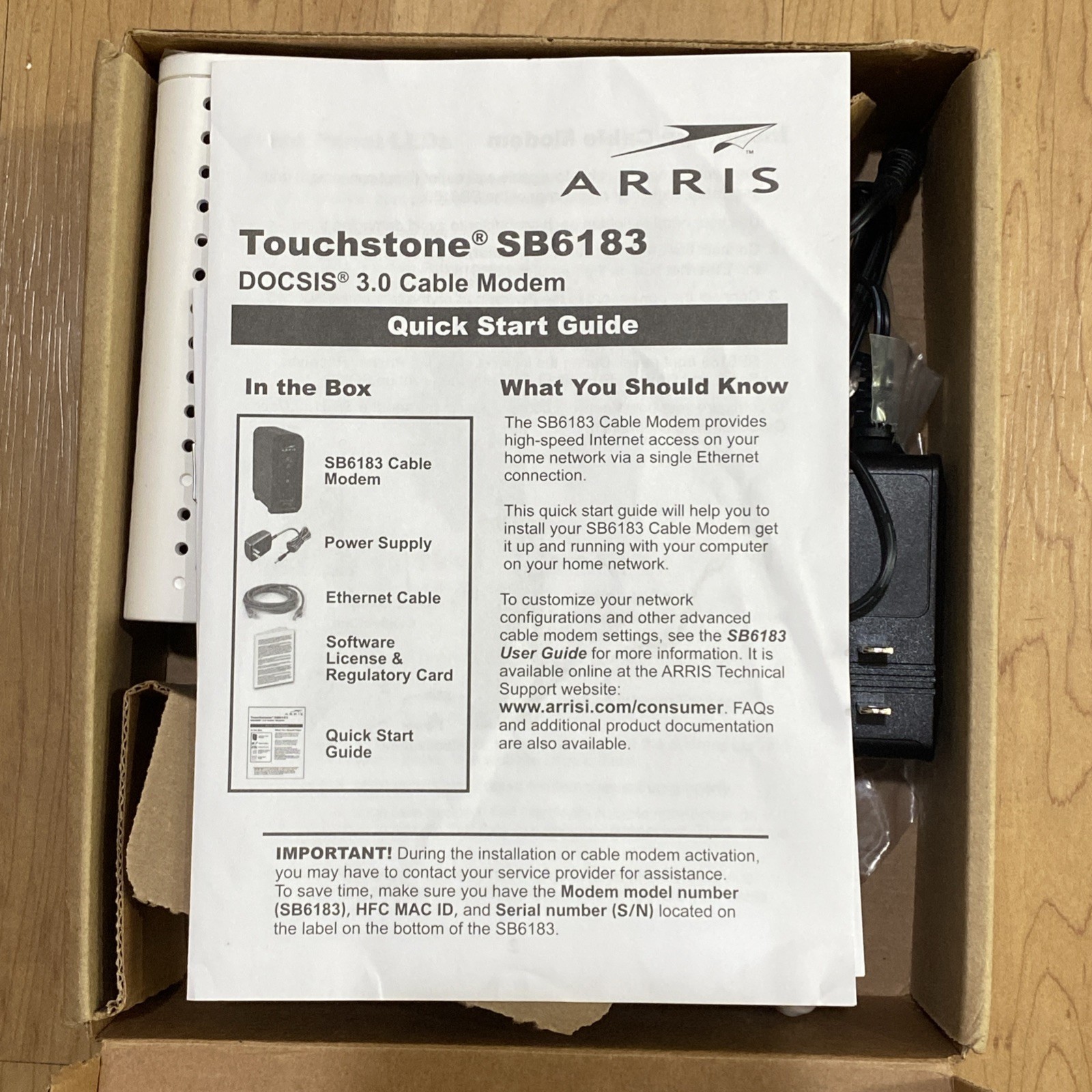 Arris Touchstone SB6183 Cable Modem