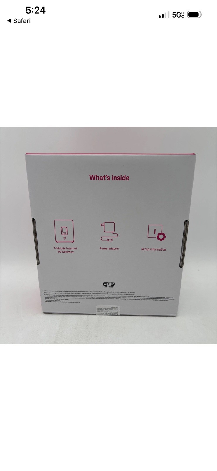 T-Mobile Gateway 5G – G5AR-1 Kit – White – -NEW In Box Free Ship with mesh ext