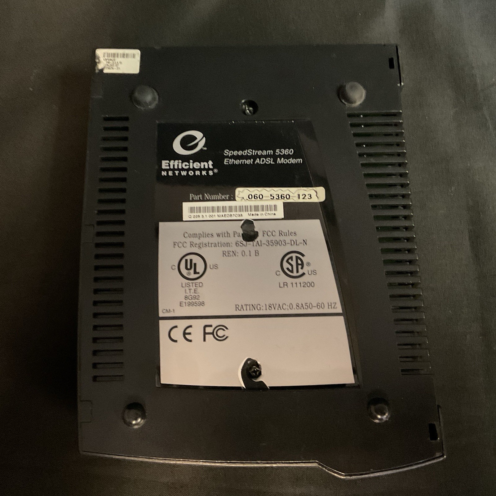 Efficient Networks SpeedStream 5360 ethernet ADSL Modem
