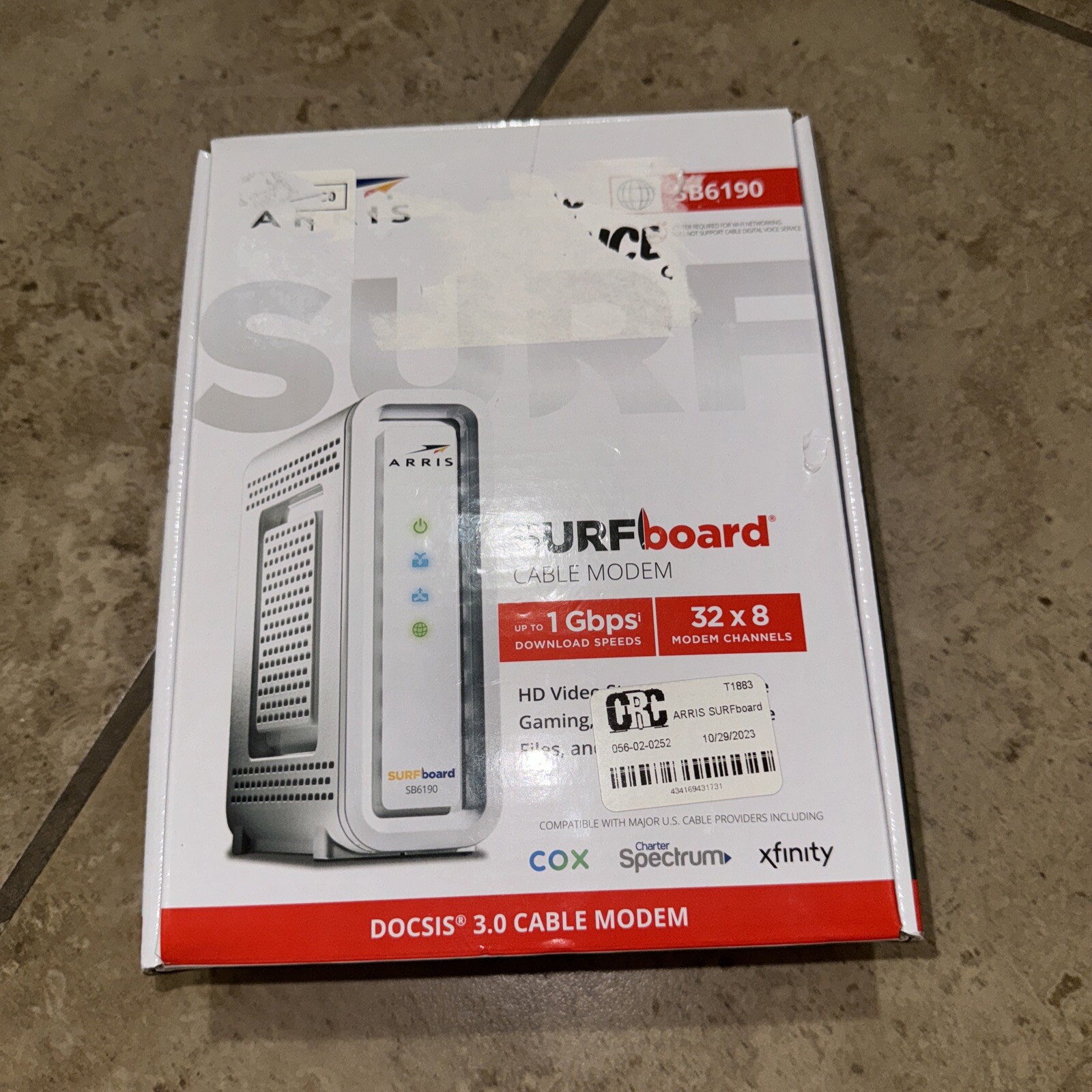 ARRIS SURFboard SB6190 DOCSIS 3.0 32 x 8 Gigabit Cable Modem White