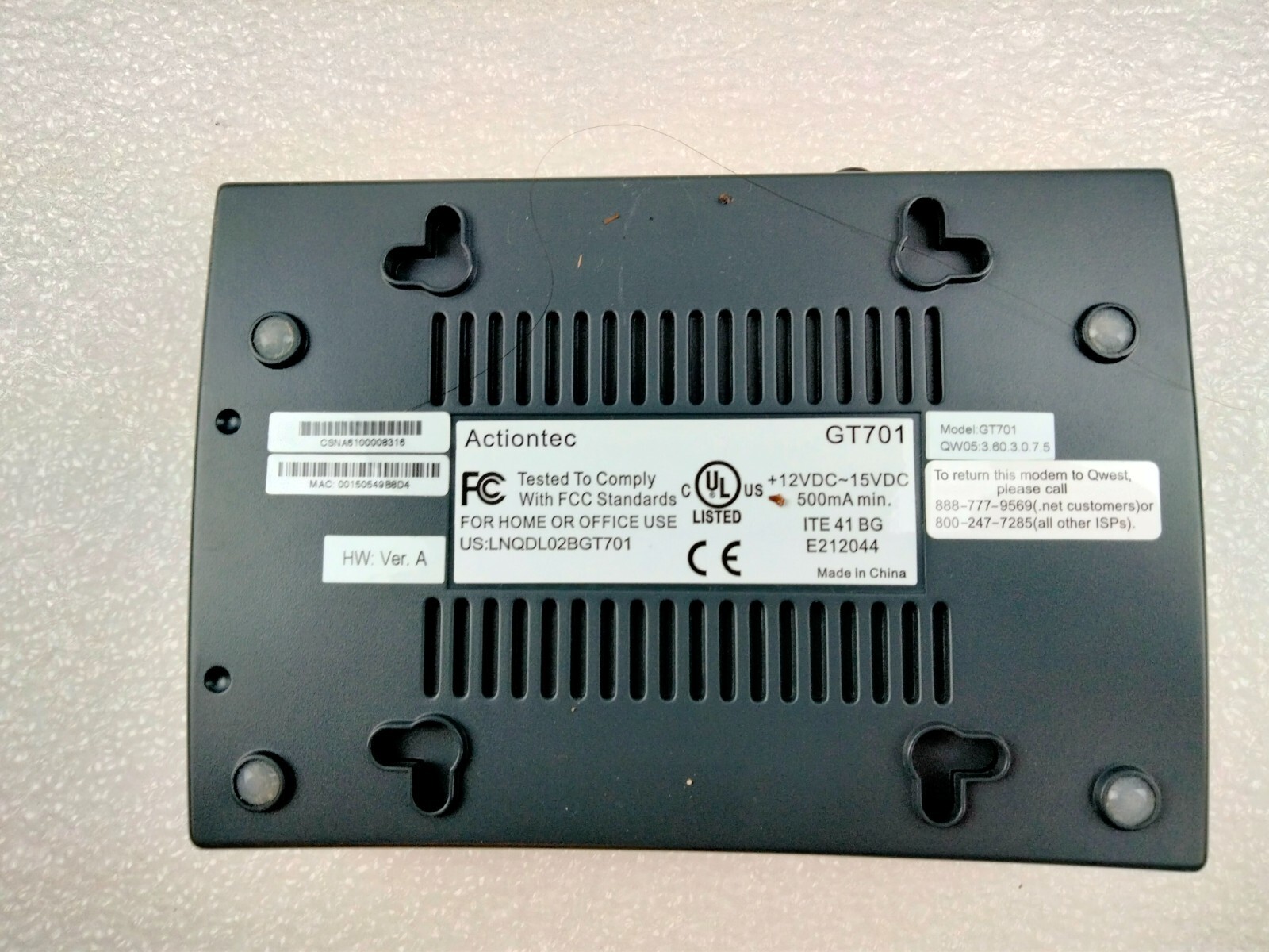 New ActionTec DSL Modem With Wireless Gateway GT701 Same Day Shipping