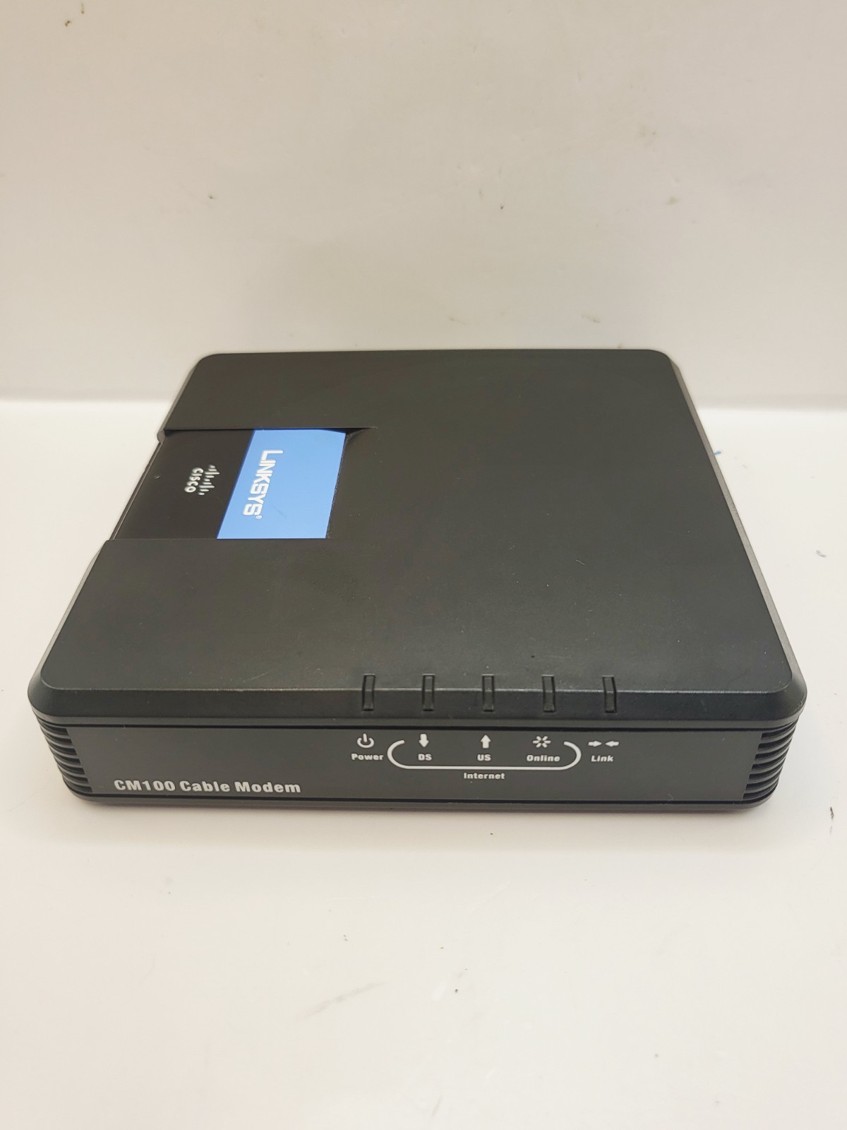 Linksys CM100 Cable Modem USB & Ethernet 100 Mbps – Tested – No Power Supply