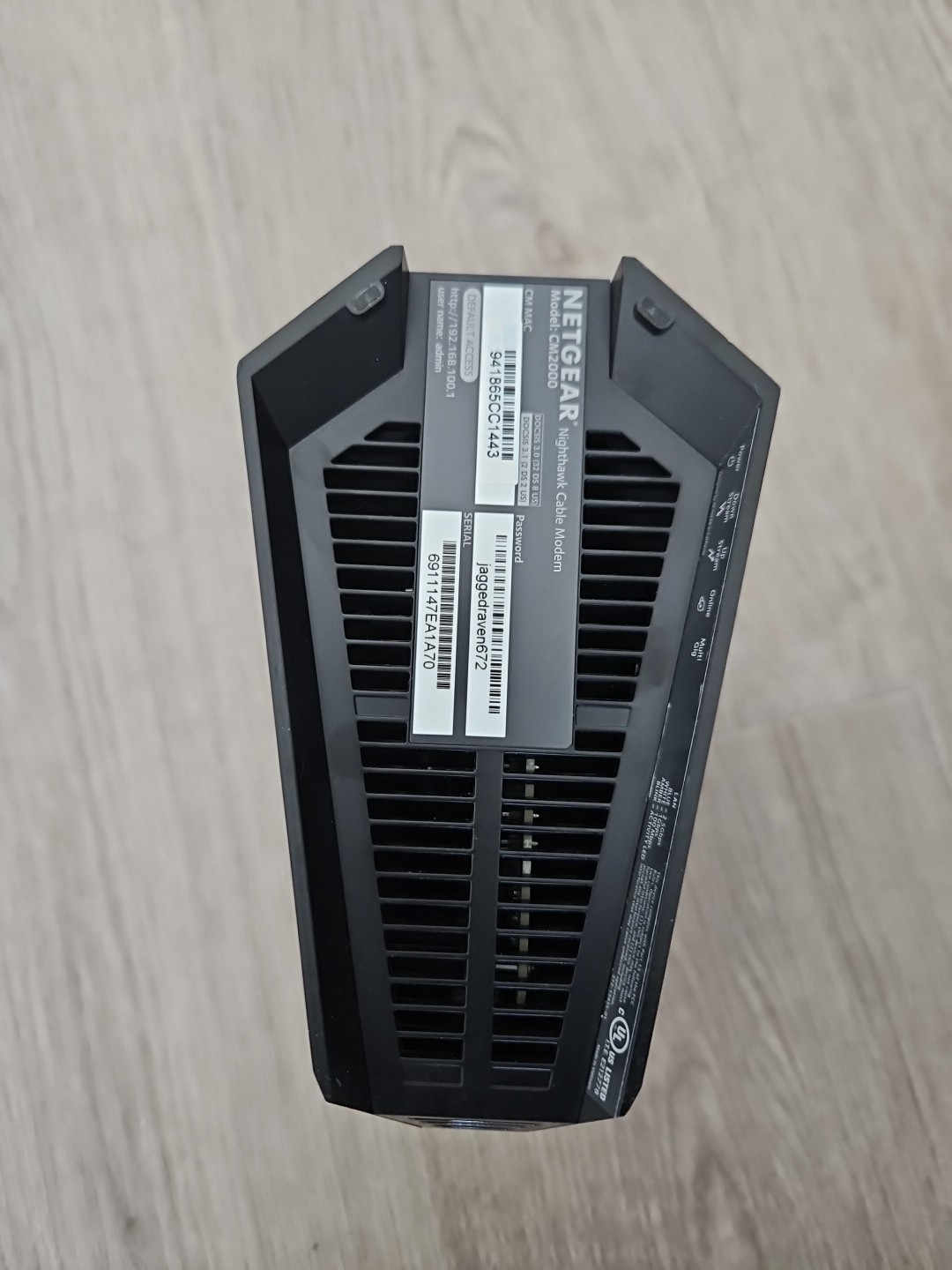 Netgear Nighthawk CM2000 DOCSIS 3.1 Multi-Gig Cable Modem – Tested Working, Used