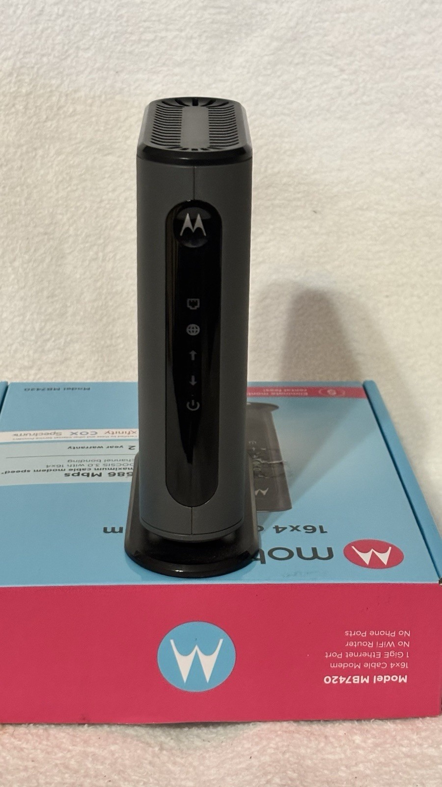 Motorola Black 16×4 Cable Modem Model MB 7420 Only Modem W/O Accessories Tested