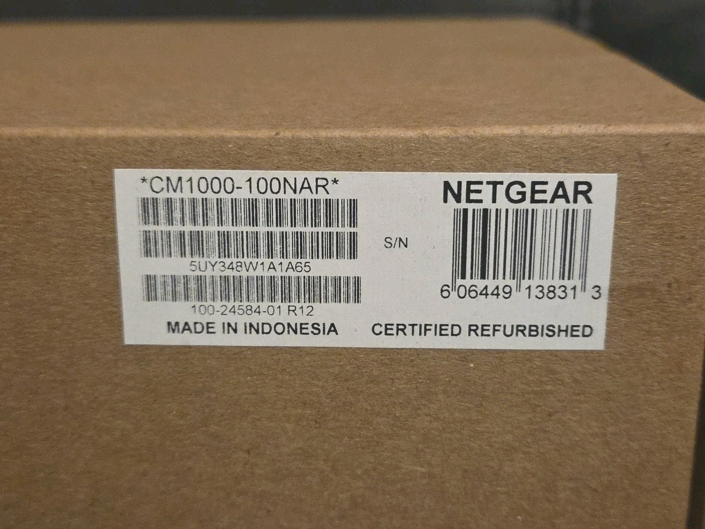 NETGEAR CM1000-100NAR DOCSIS 3.1 Cable Modem 6Gbps Ethernet Black CrtRrbshed
