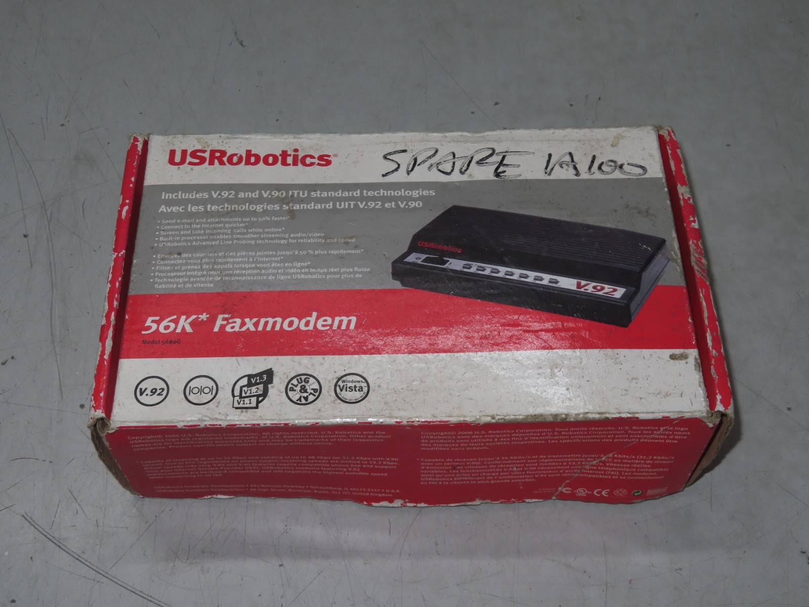 USRobotic 5686G V92 & V90 External Faxmodem