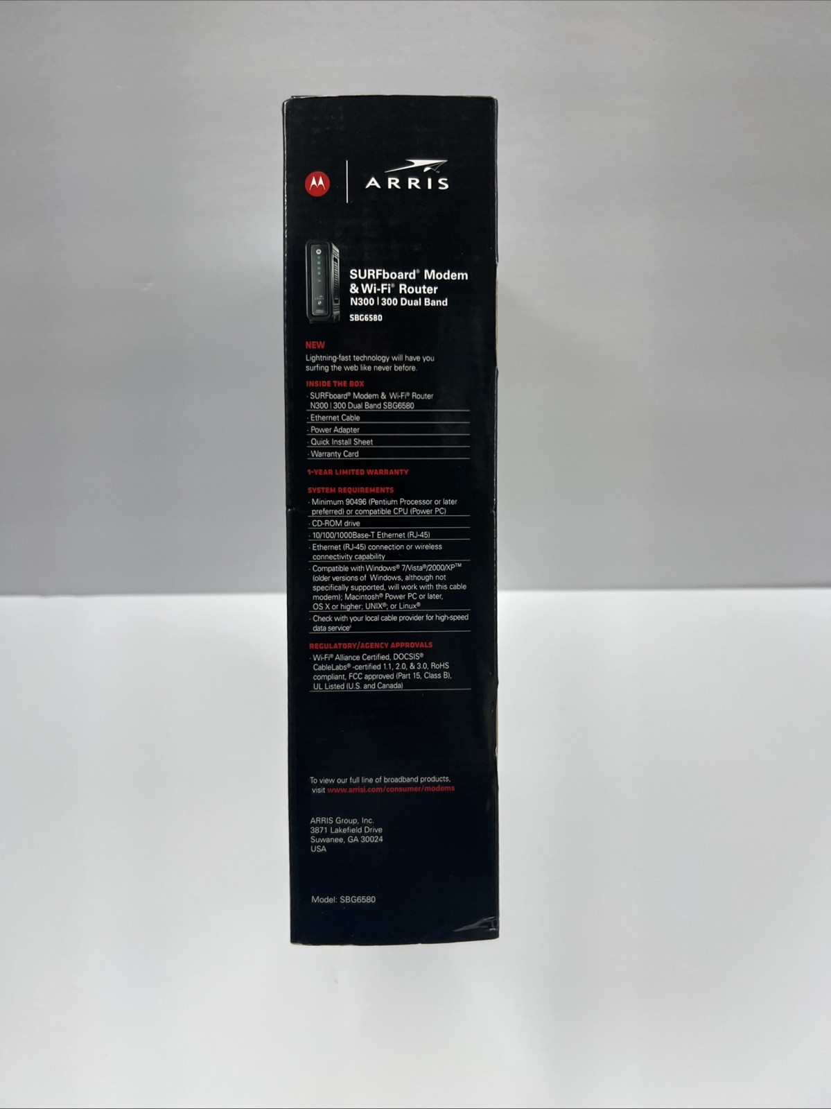 Motorola ARRIS SBG6580 SURFboard DOCSIS 3.0 WiFi Cable Modem Router