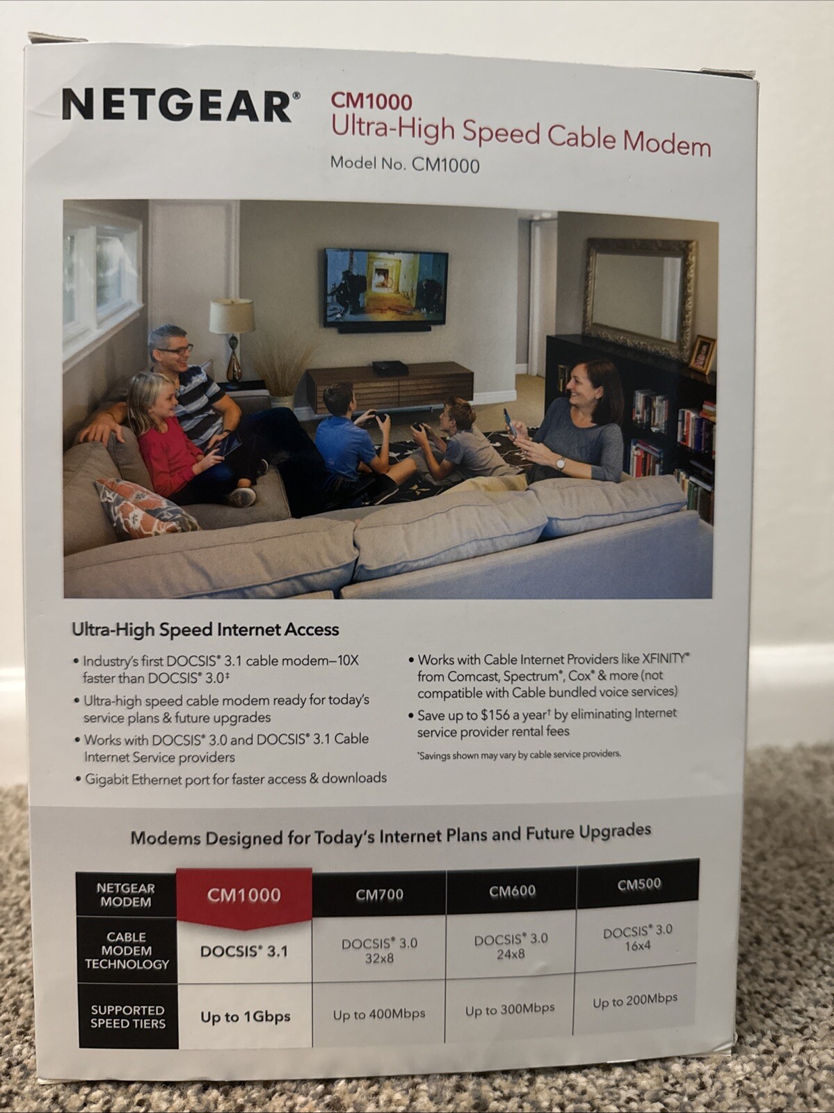 NETGEAR CM1000 DOCSIS 1000Mbps Cable Modem (CM1000-1AZNAS)