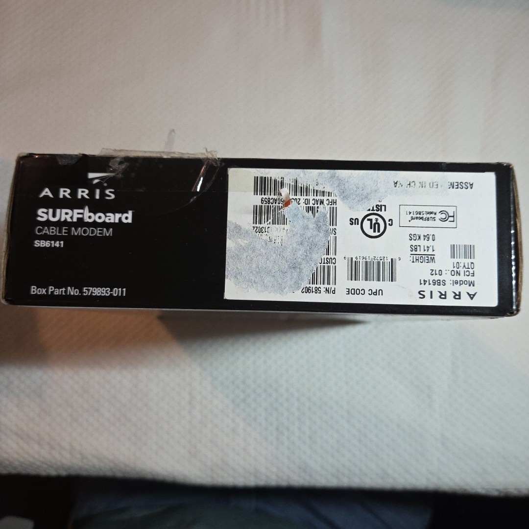 Motorola Arris Surfboard Modem SB6141 White DOCSIS 3.0 400 Series 581902-022-00