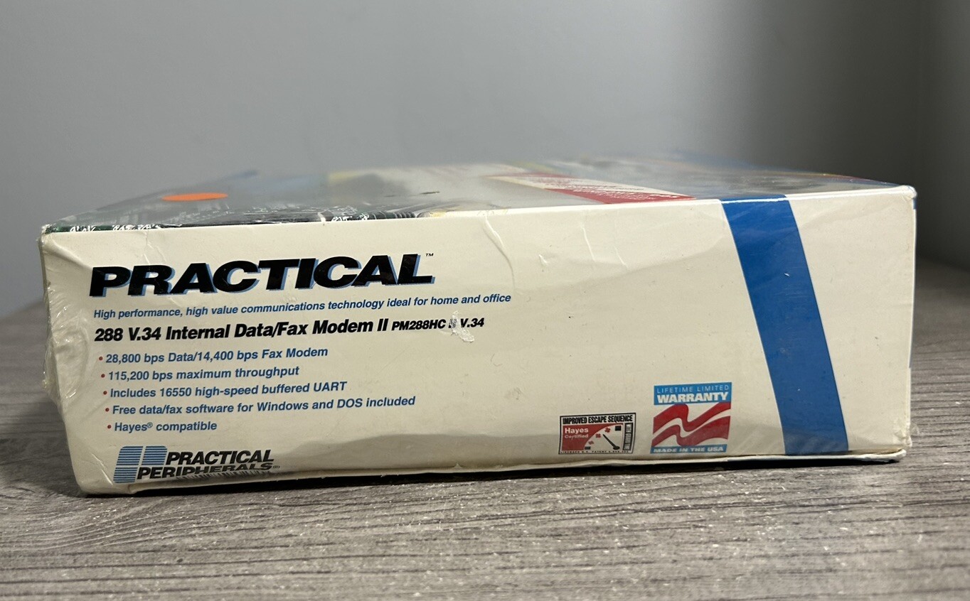 Practical Peripherals PM288HC II V.34 Internal Data/Fax Modem NOS Sealed 1994