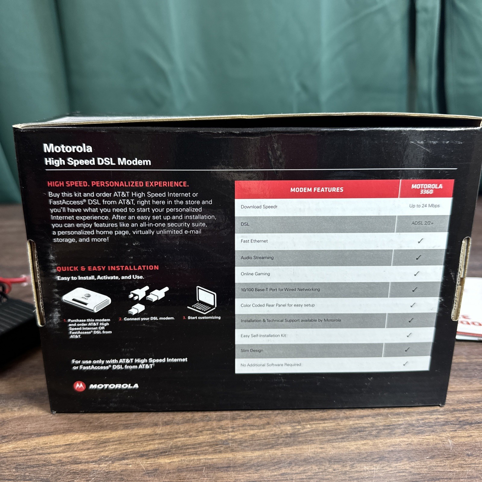 Motorola 3360 Modem – For Use With AT&T DSL High Speed Internet & FASTACCESS DSL