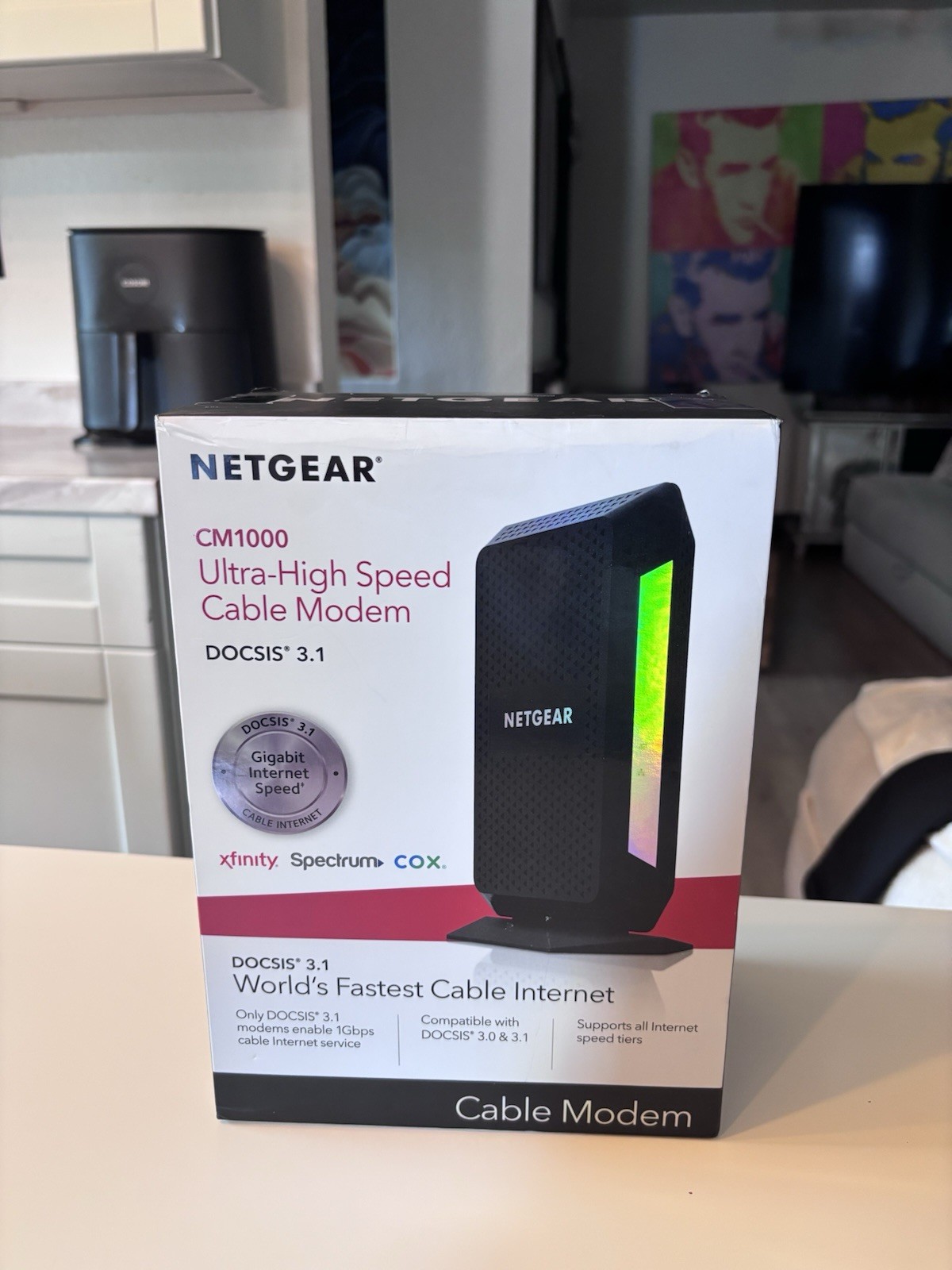 NETGEAR CM1000 DOCSIS 3.1 Cable Modem 1 Gbps Gigabit Ethernet CM1000-100NAS