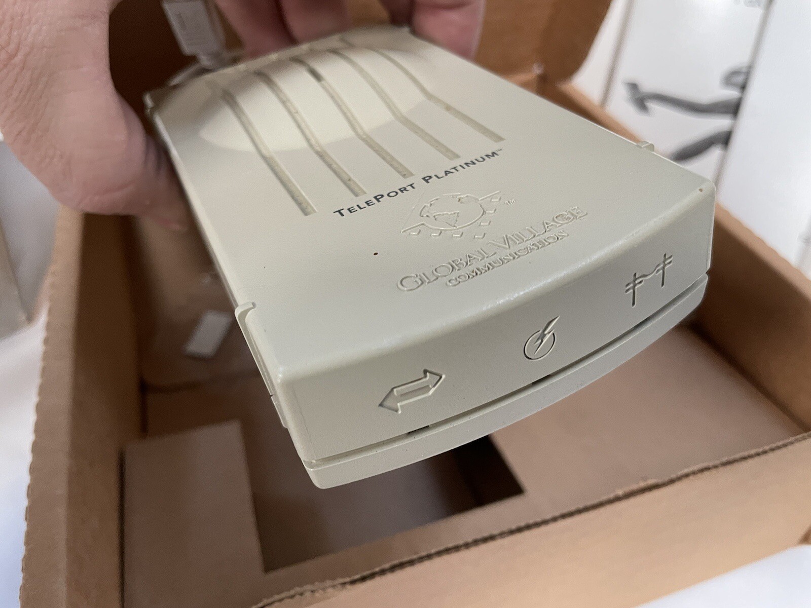 Global Village TELEPORT PLATINUM 33.6 KBPS fax/modem Power Macintosh – Complete