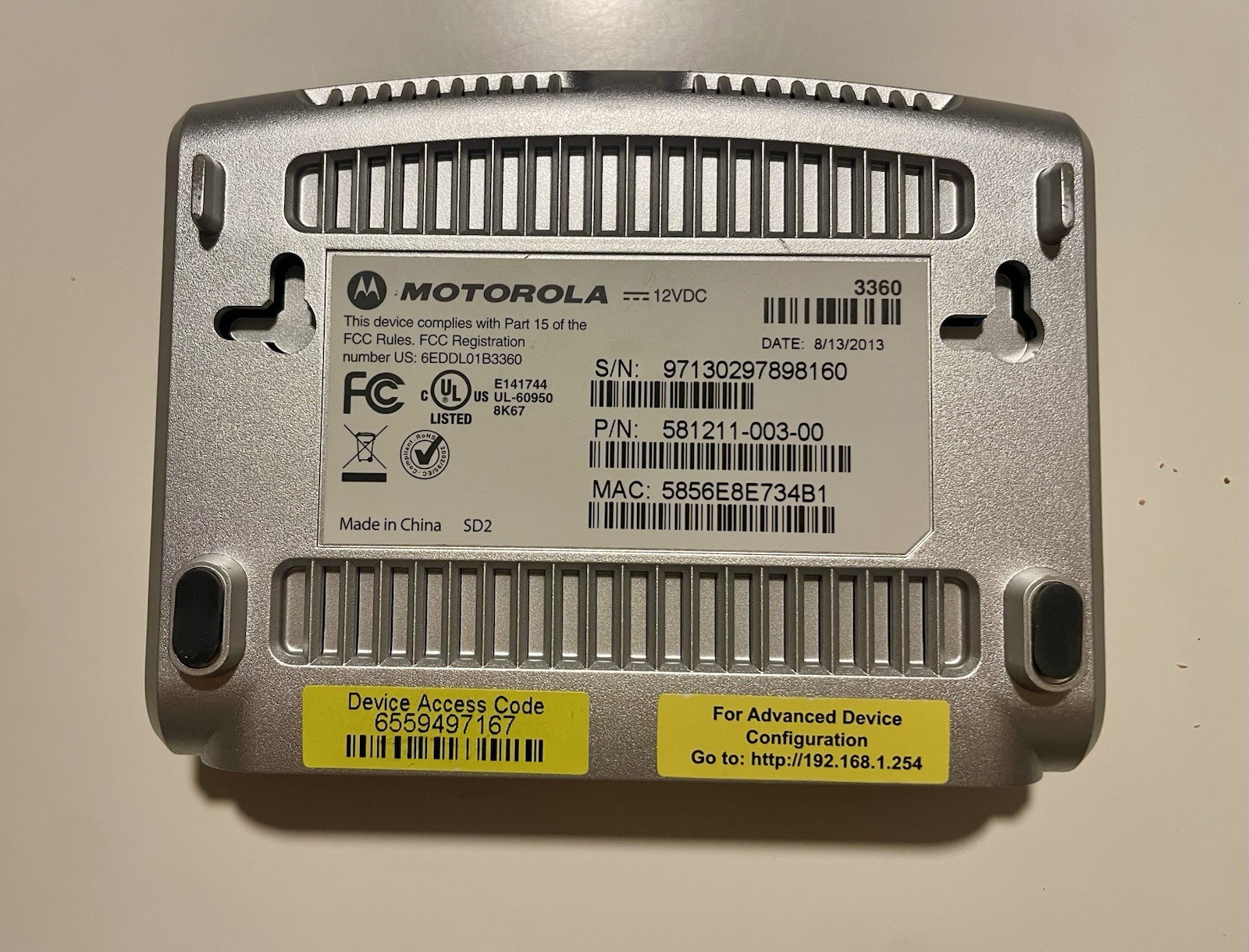 Motorola 3360 Modem – For Use With AT&T DSL High Speed Internet & FASTACCESS DSL