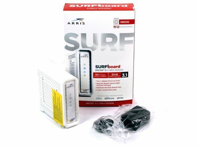 ARRIS SURFboard SB8200 DOCSIS 3.1 white Cable Modem computer Internet gaming