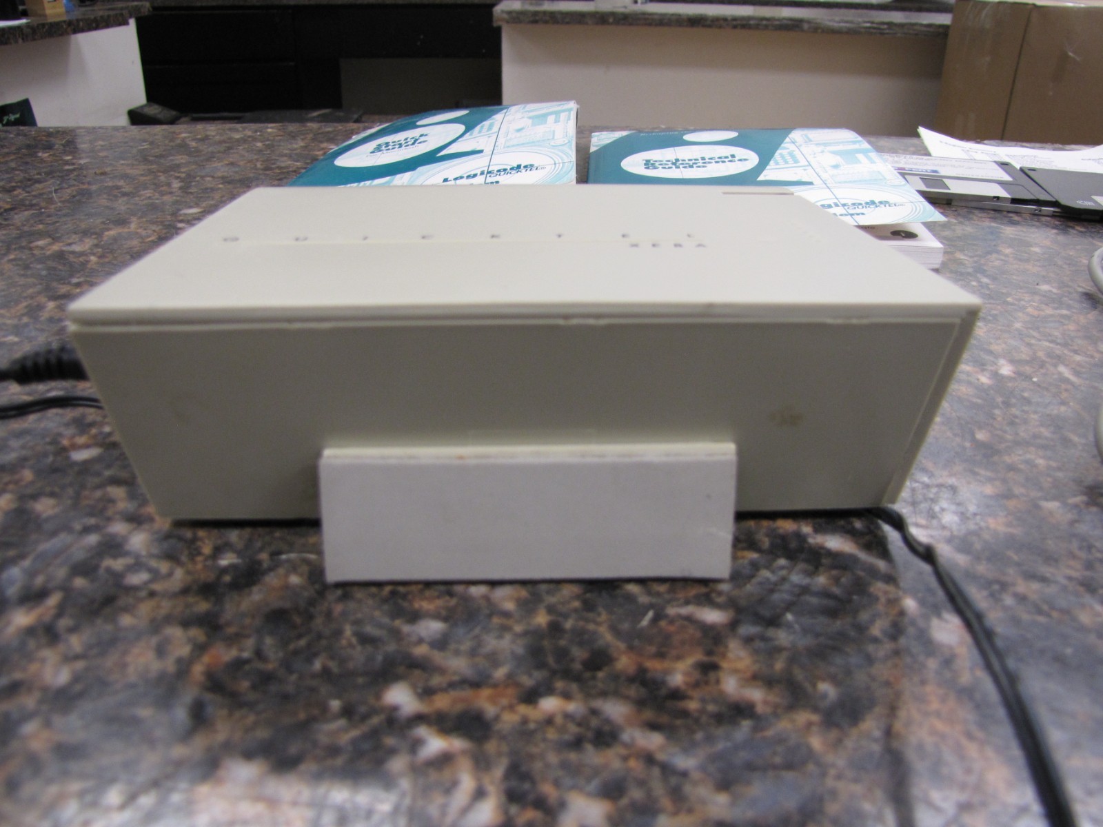 QUICKTEL XEBA 1414XV External Modem w/ Power Supply, Manuals & 3.5″ SofTware-MP1