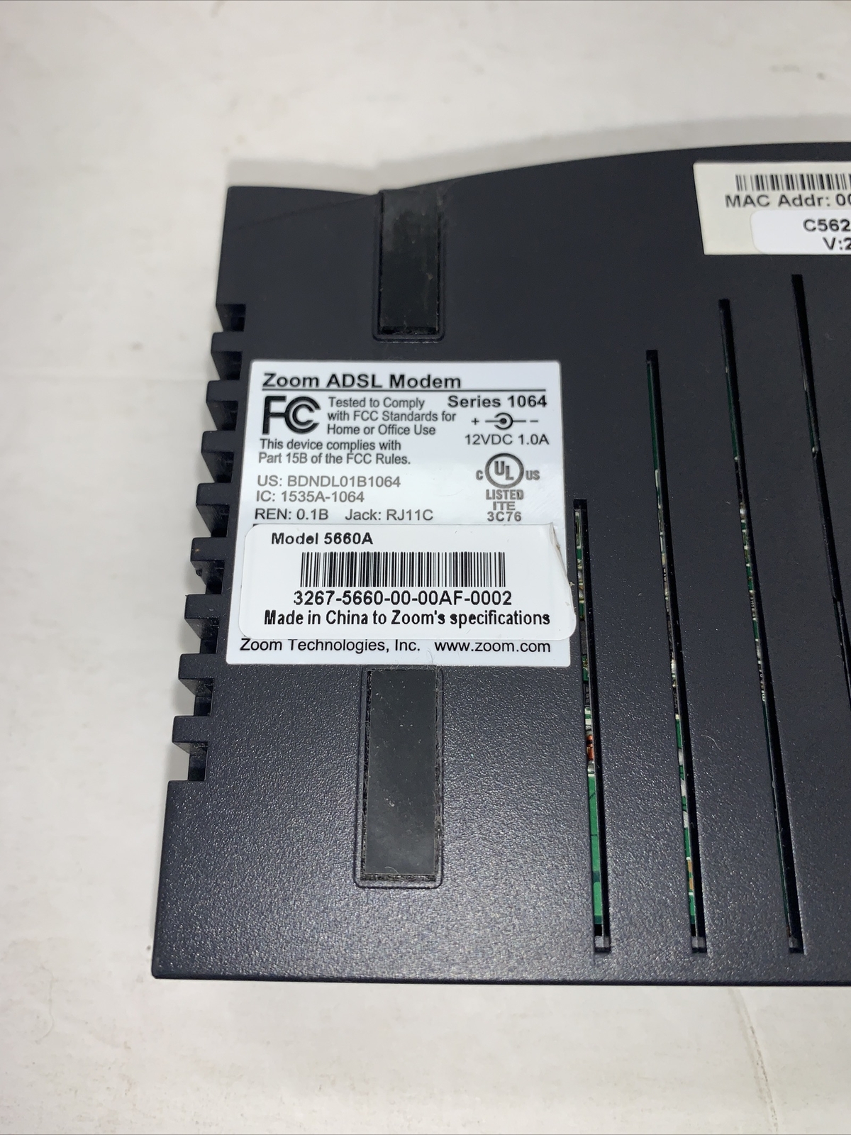 Zoom ADSL Modem Series 1064 W/ 12V Power supply