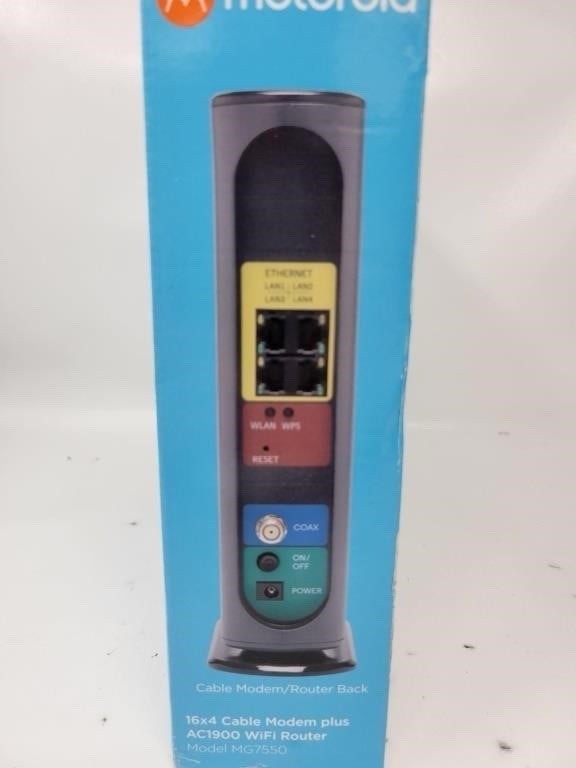 Motorola MG7550 16×4 DOCSIS 3.0 Cable Modem Plus AC1900 WiFi Router *OPEN BOX*
