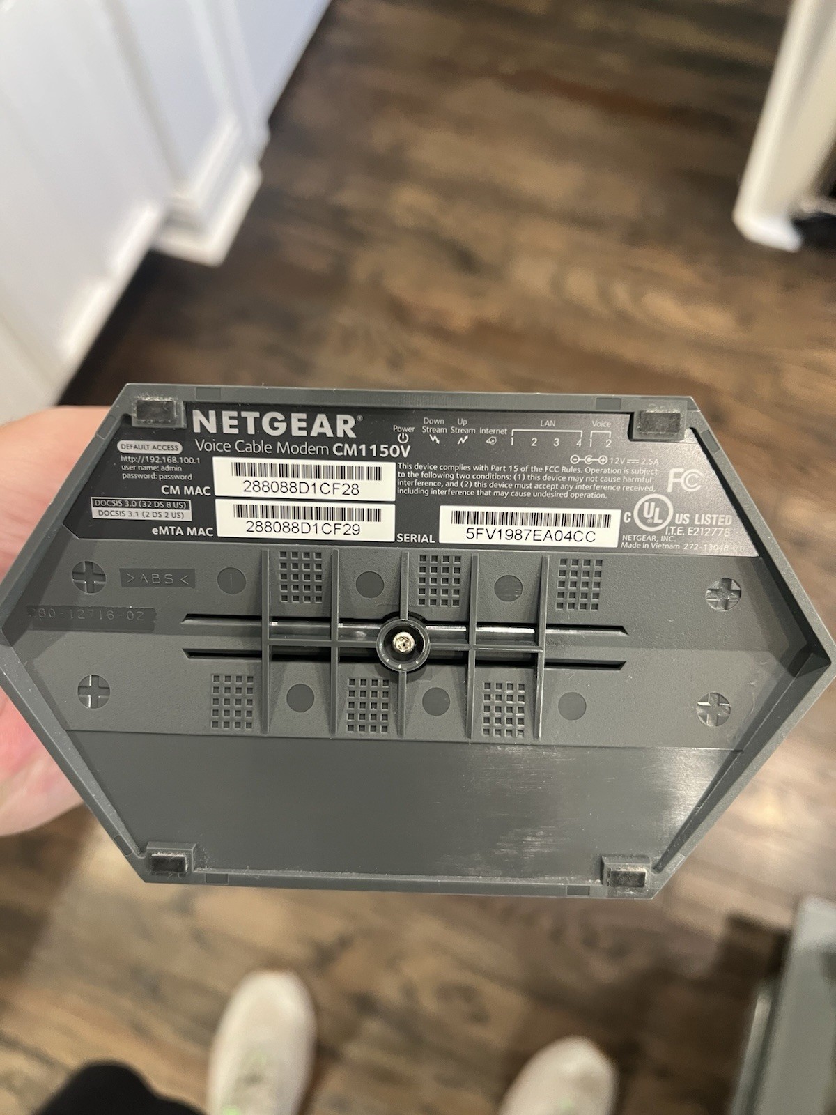 Netgear Nighthawk CM1150V Multi-Gig Cable Modem with Voice (DOCSIS 3.1)