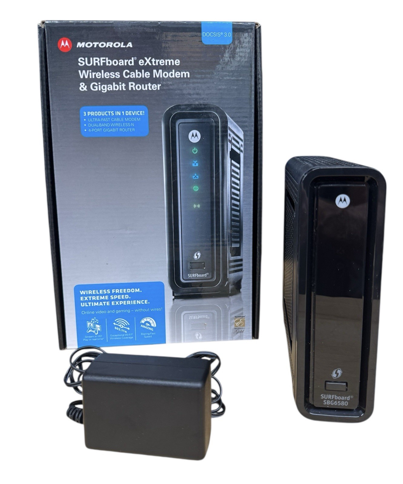Motorola ARRIS SURFboard SBG6580 DOCSIS 3.0 Cable Modem and Wi-Fi Router N300