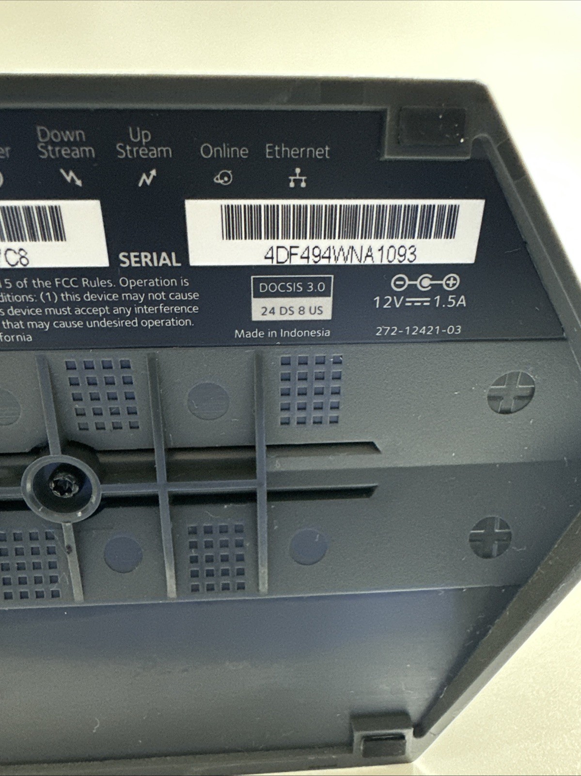 NETGEAR CM600 960Mbps DOCSIS 3.0 Cable Modem w/ Power Supply Works