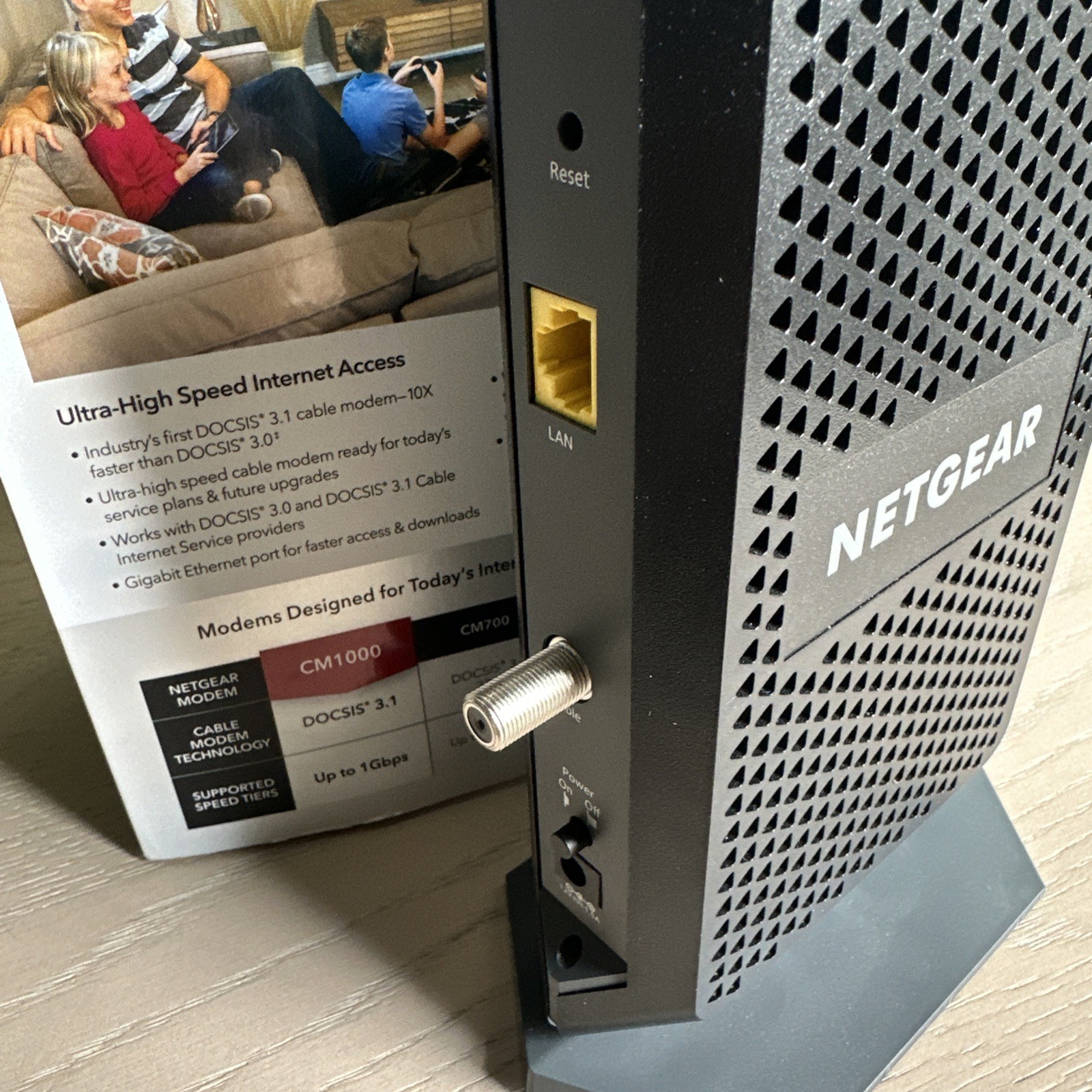 NETGEAR Nighthawk CM1000 DOCSIS 3.1 Mid/high-Split Cable Modem,Black-LN