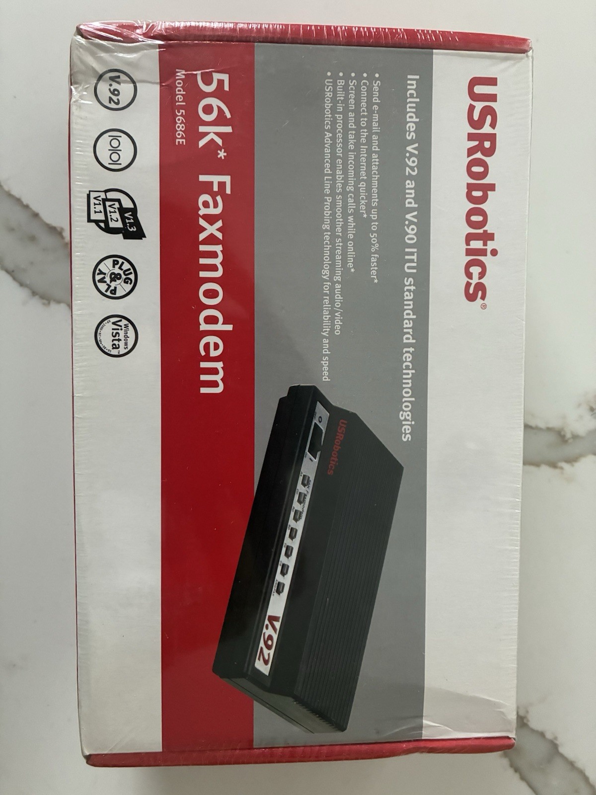 US Robotics USR5686E 56k V.92 External Serial Data Fax Modem NEW SEALED
