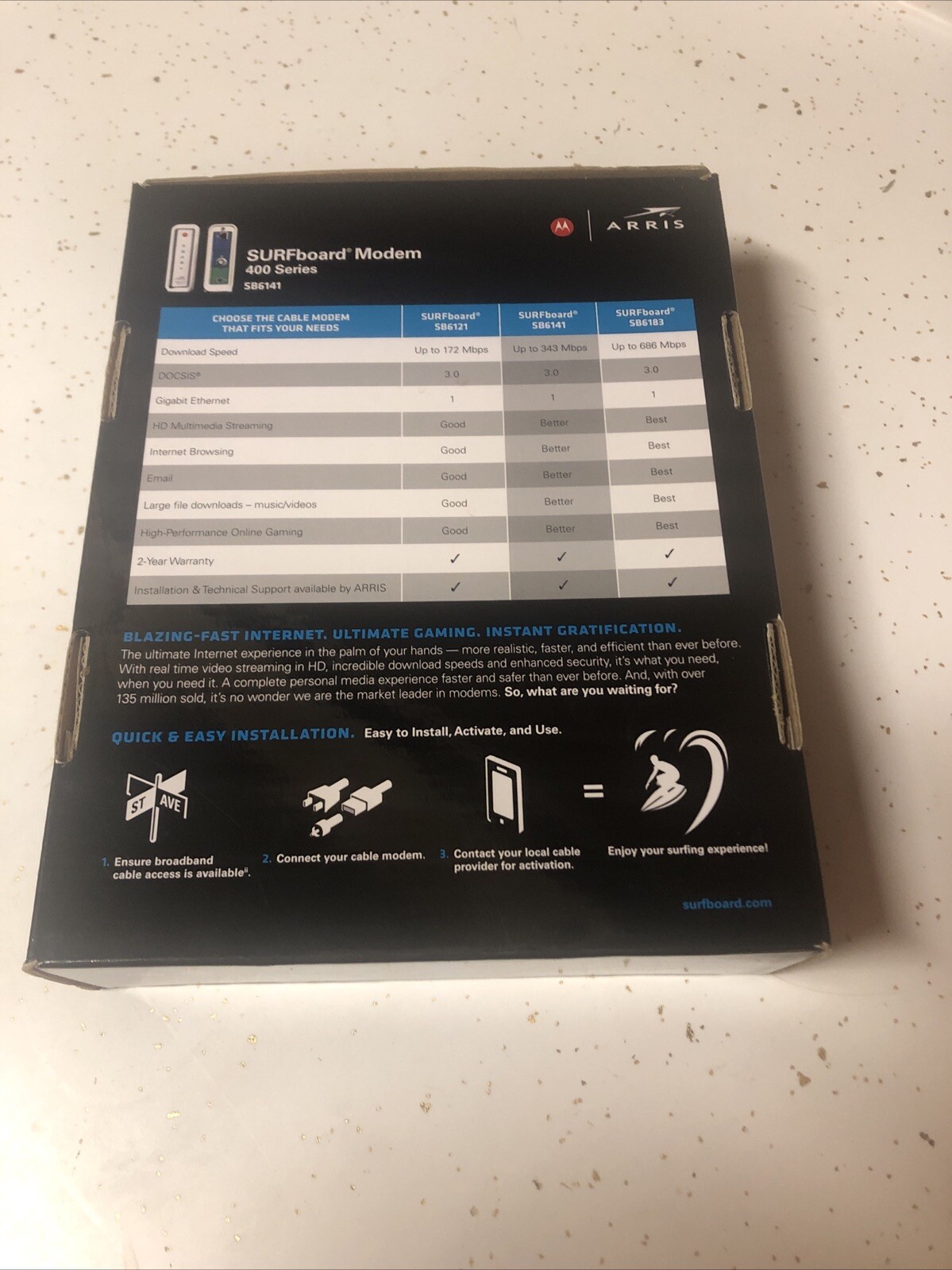 Motorola Arris SB6141 SURFboard Modem 400 Series – New in Box