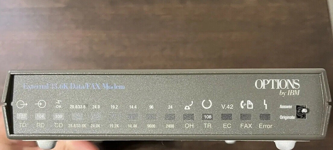 Options by IBM External 33.6K Data Fax Modem MT2834BL NO Power Supply