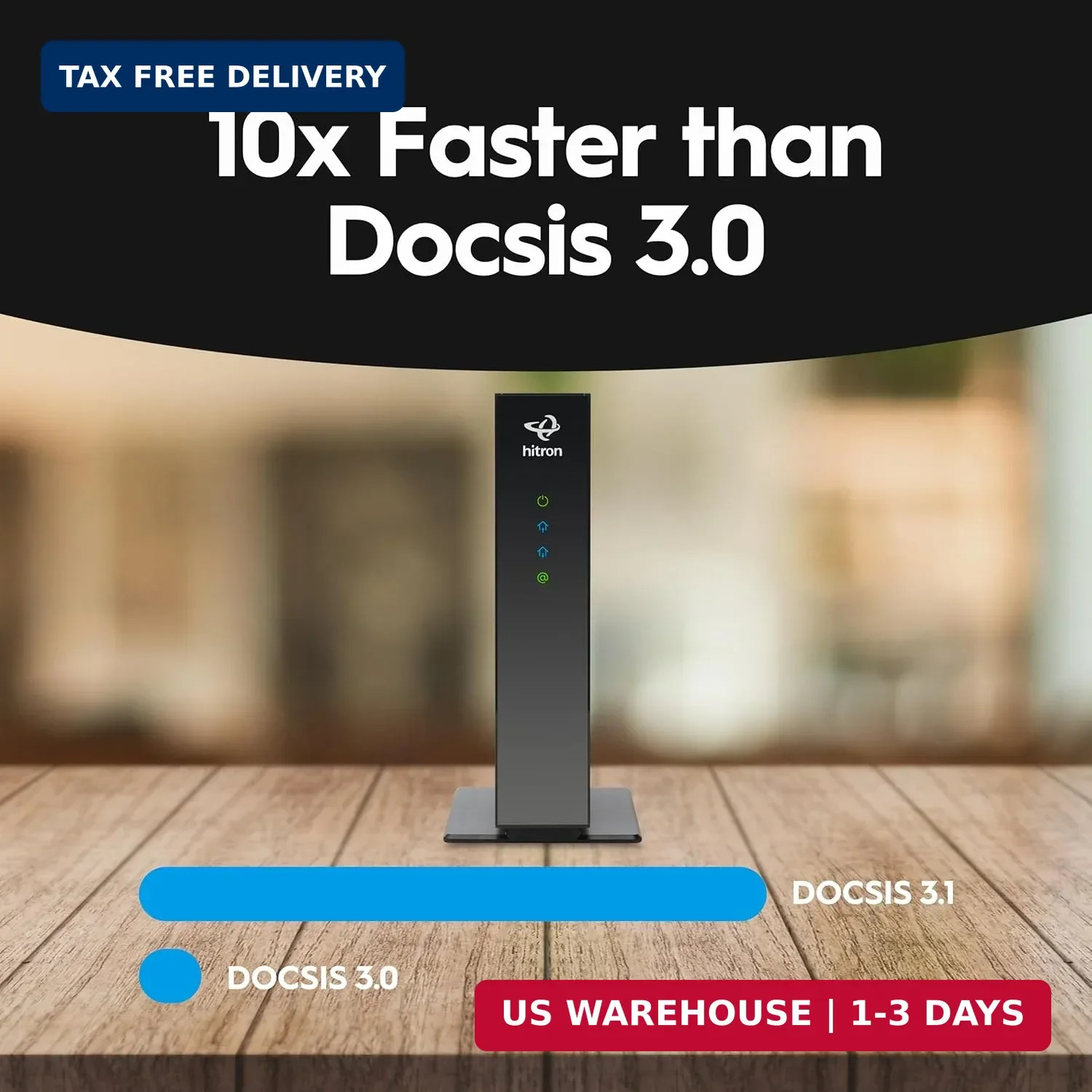 Hitron CODA56 Cable Internet Modem ONLY – DOCSIS 3.1 | 2.5 Gbps | NO WiFi – Requ