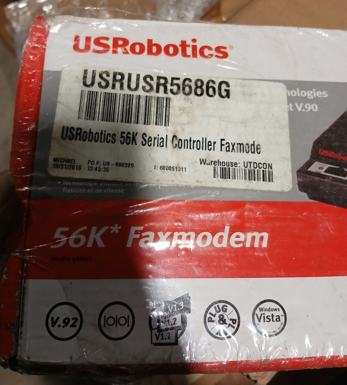 NOS US Robotics 56K Modem Faxmodem 5686G USR5686G 56 Kbps Modem