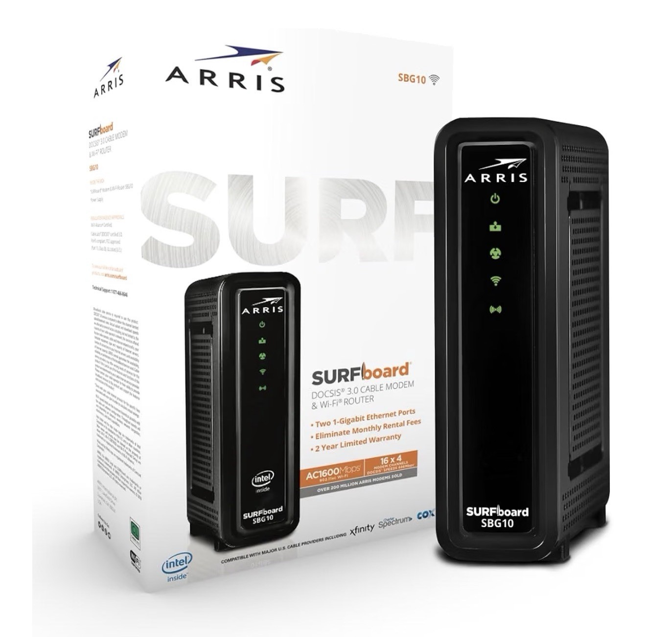 ARRIS SBG10 DOCSIS 3.0 Cable Modem Router AC1600 Xfinity Cox Spectrum
