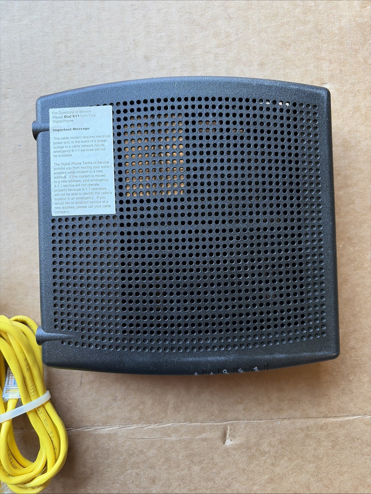ARRIS TM1602 DOCSIS 3.0 Telephony Cable Modem w/ Power Cord & Ethernet Cable