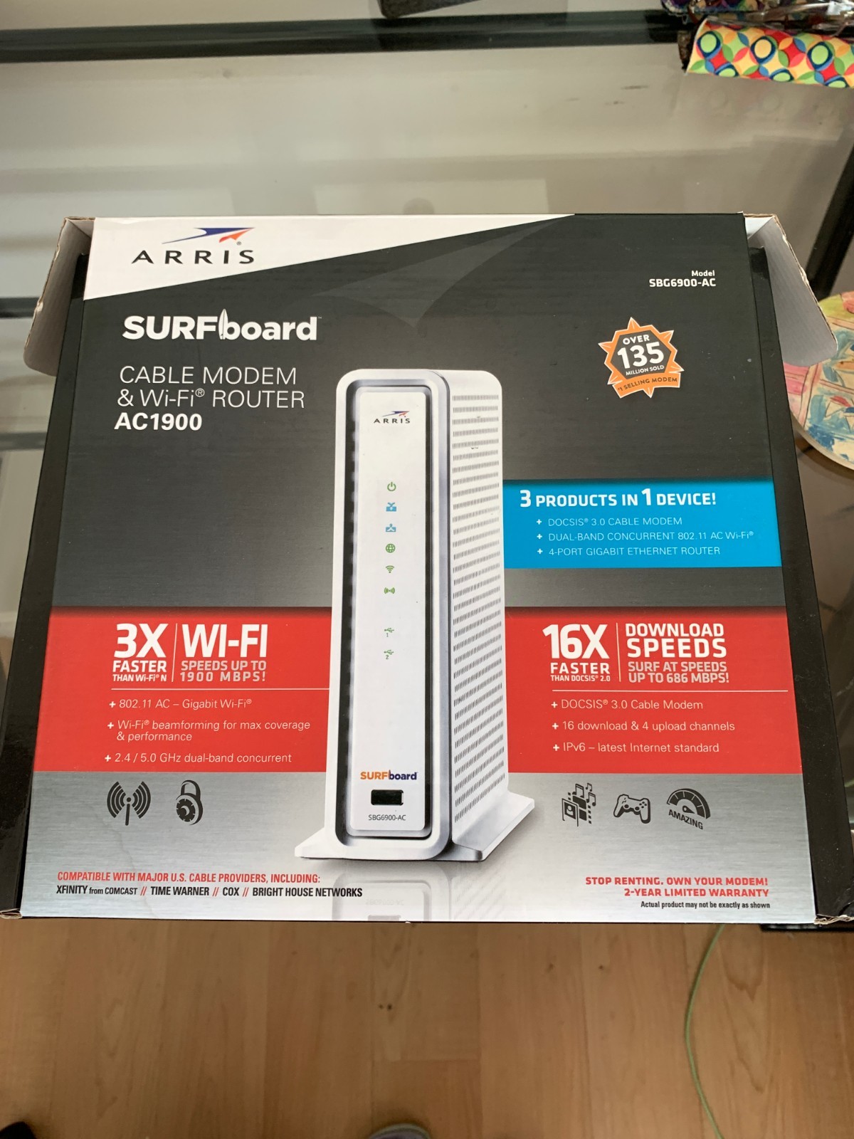 ARRIS SURFboard SBG6900-AC Cable Modem & Wi-Fi Router #AC1900