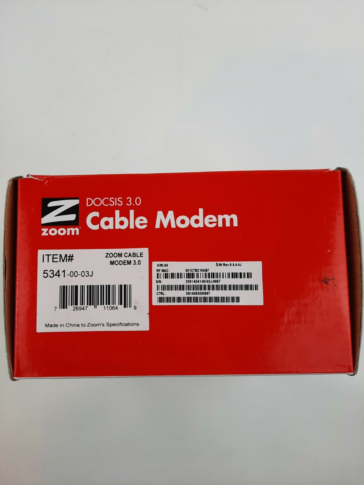 Zoom DOCSIS 3.0 Cable Modem 343 Mbps Speed 5341-00-03J GB