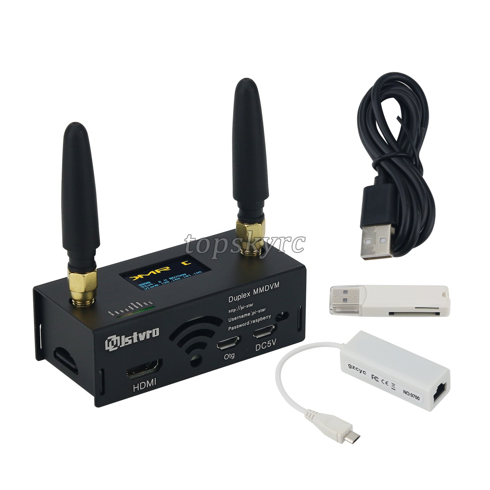 Duplex MMDVM Hotspot Station WiFi Digital Voice Modem P25 DMR w/ OLED Antenna tp