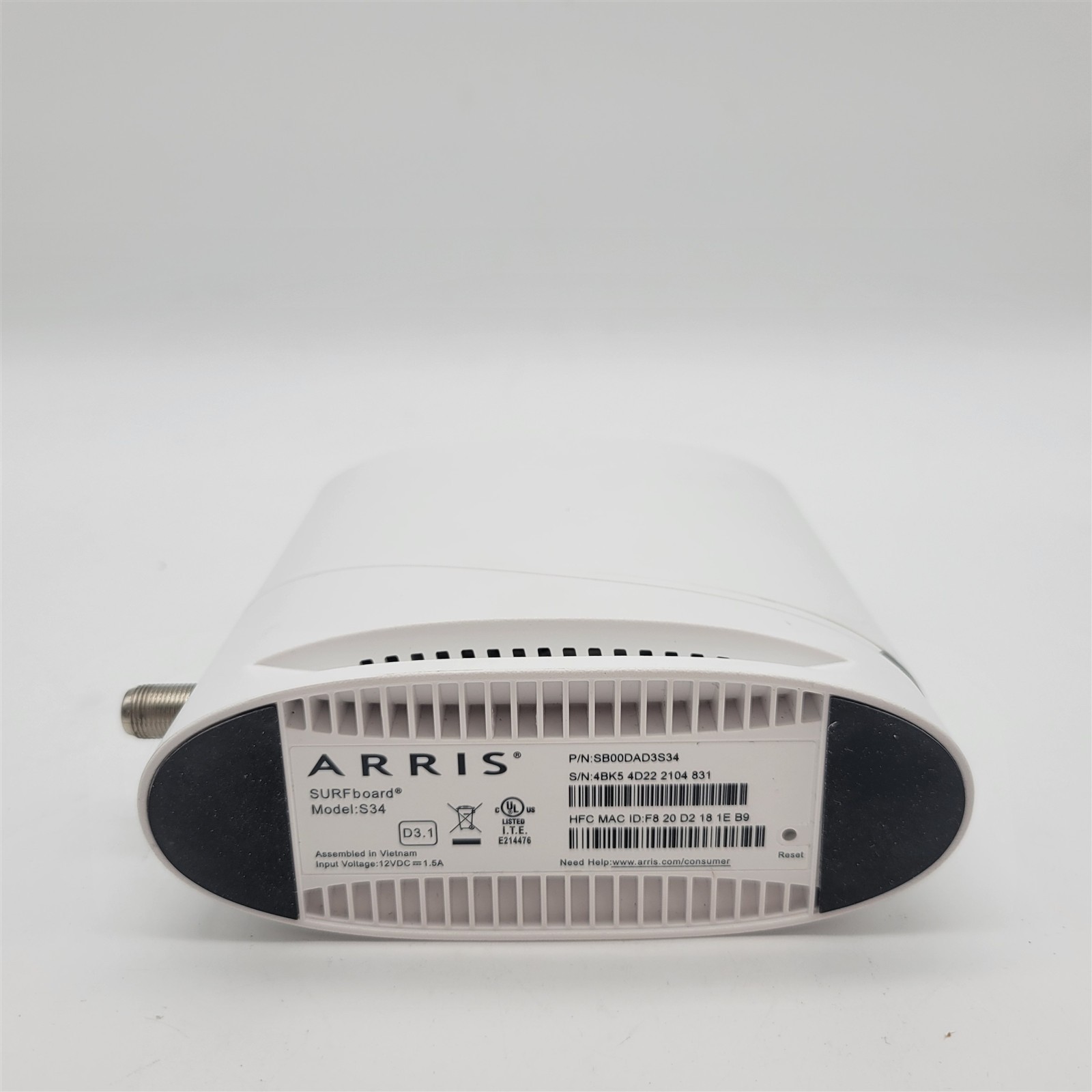 ARRIS Surfboard S34 DOCSIS 3.1 Multi-Gigabit Cable Modem