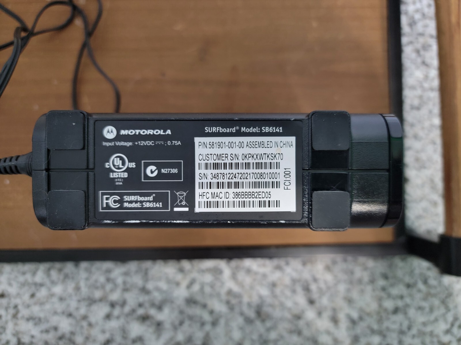 Motorola SURFboard (SB6141) 343 Mbps Cable Modem – 8 x 4 DOCSIS 3.0